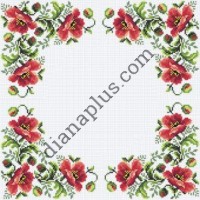 Схема для вишивання серветки "Маки" А2236