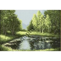 Схема для вишивання картини "Лісове озеро" Р2616