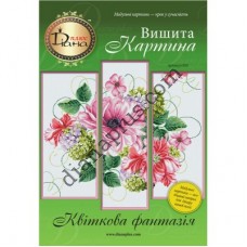 Схема для вишивання модульної картини "Квіткова фантазія" К01 (Триптих) 