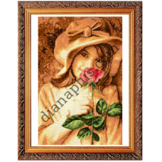 Схема для вишивання картини "Дівчинка з трояндою" П2617