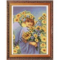 Схема для вишивання картини "Ангелик з квітами" П2811