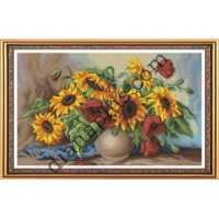 Схема для вишивання картини "Ваза з соняхами і маками" К2038