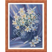 Схема для вишивання картини "Ваза з білими ліліями" К1436