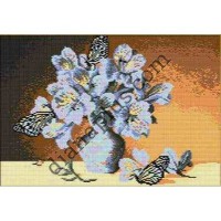 Схема для вишивання картини "Квіти та метелики" К2621