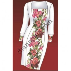 Схема для вишивання жіночої сукні "Троянди та гладіолуси" F2806