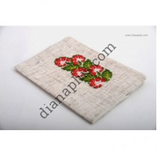 Обкладинка на паспорт "Калинові грона" (льон)