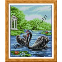 Набір для вишивання картини "Пара чорних лебедів" Ж1258