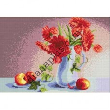 Набір для вишивання картини "Натюрморт з яблуками та герберами" Н2625