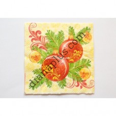 Серветка для декупажу "Новорічні іграшки"