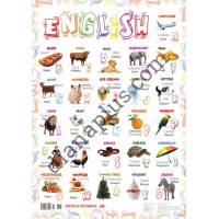 Абетка в картинках В5 "Англійська мова" А3  з витисканням