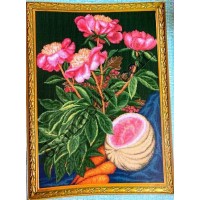 Схема для вишивання картини "Півонії та кавун"