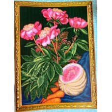 Схема для вишивання картини "Півонії та кавун"