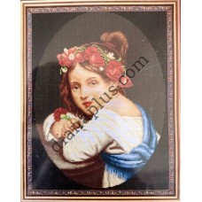 Набір для вишивання картини "Дівчина у маковому вінку" П1417
