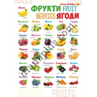 Абетка в картинках В36 "Фрукти-ягоди" А3 з витисканням