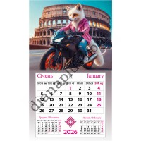 Календар-магніт 2026 Драйвовий лис у Римі