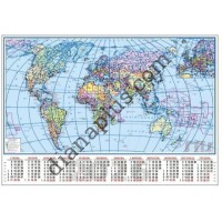 Великий плакатний календар 2026 Карта Світу А1