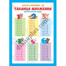 Абетка в картинках L53 "Таблиця множення" формат А4